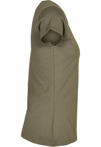 Ladies Basic Tee in Olive, Detailansicht