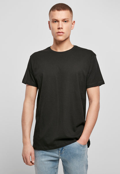 Light T-Shirt Round Neck in Schwarz, getragen