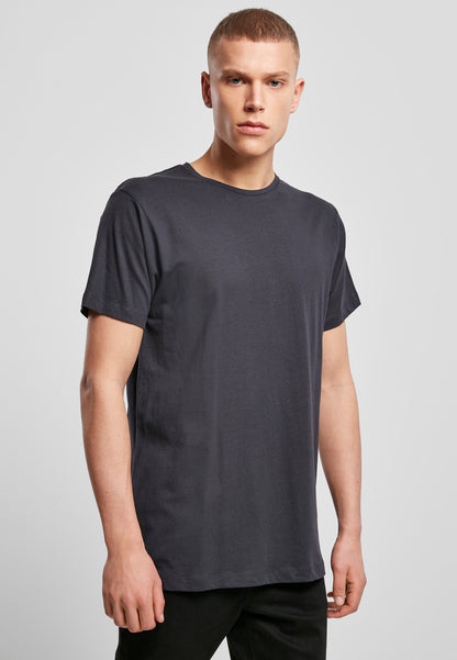 Light T-Shirt Round Neck in Navy, getragen