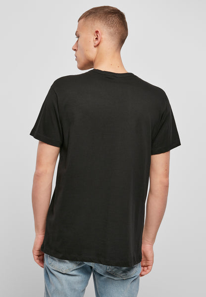 Light T-Shirt Round Neck in Schwarz, getragen
