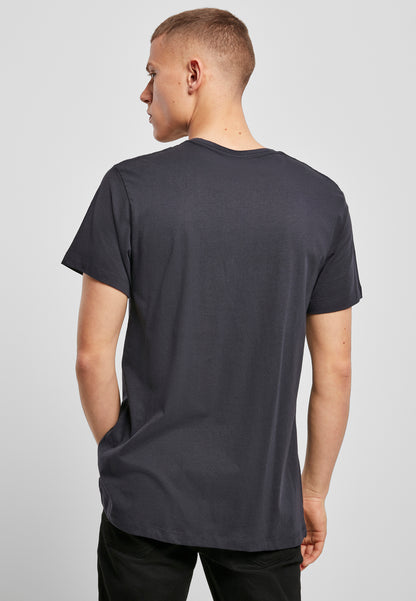 Light T-Shirt Round Neck in Navy, getragen