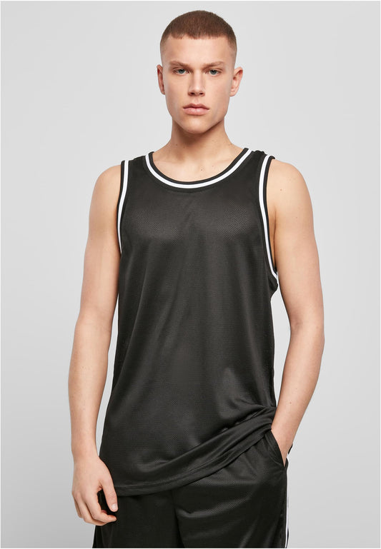Mesh Tanktop in Blk-Wht, getragen
