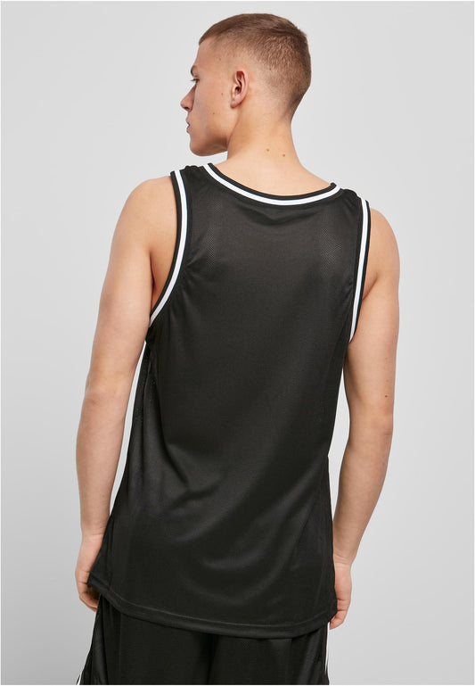 Mesh Tanktop in Blk-Wht, getragen