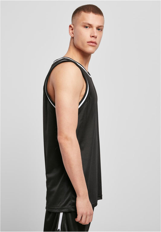 Mesh Tanktop in Blk-Wht, getragen