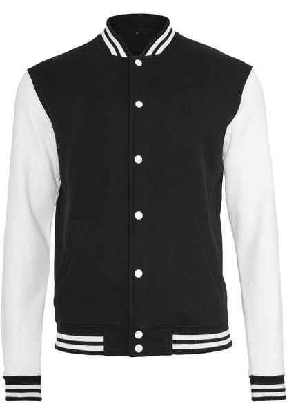 Sweat College Jacket in Blk-Wht, Vorderansicht