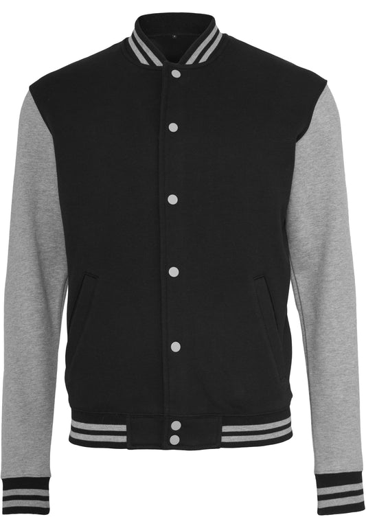 Sweat College Jacket in Black-H.Grey, Vorderansicht