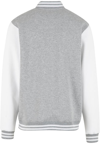 Sweat College Jacket in H.Grey-White, Rückansicht