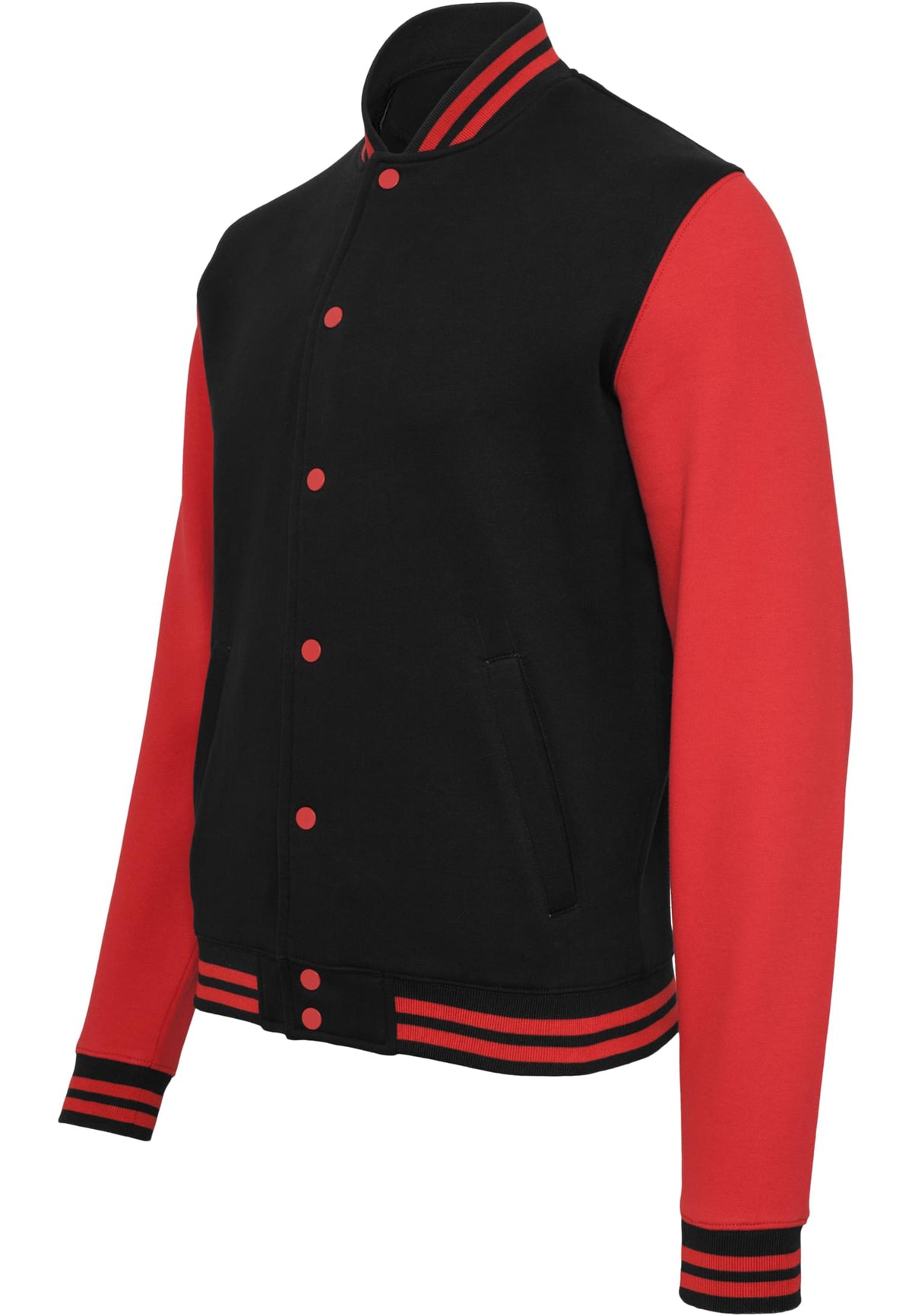 Sweat College Jacket in Blk-Red, Detailansicht