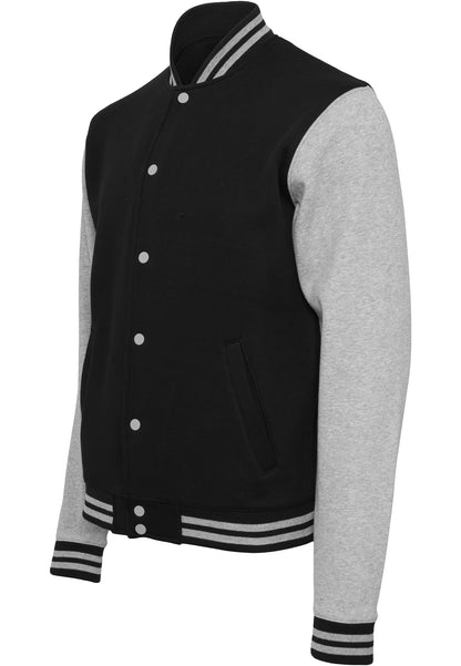 Sweat College Jacket in Black-H.Grey, Detailansicht
