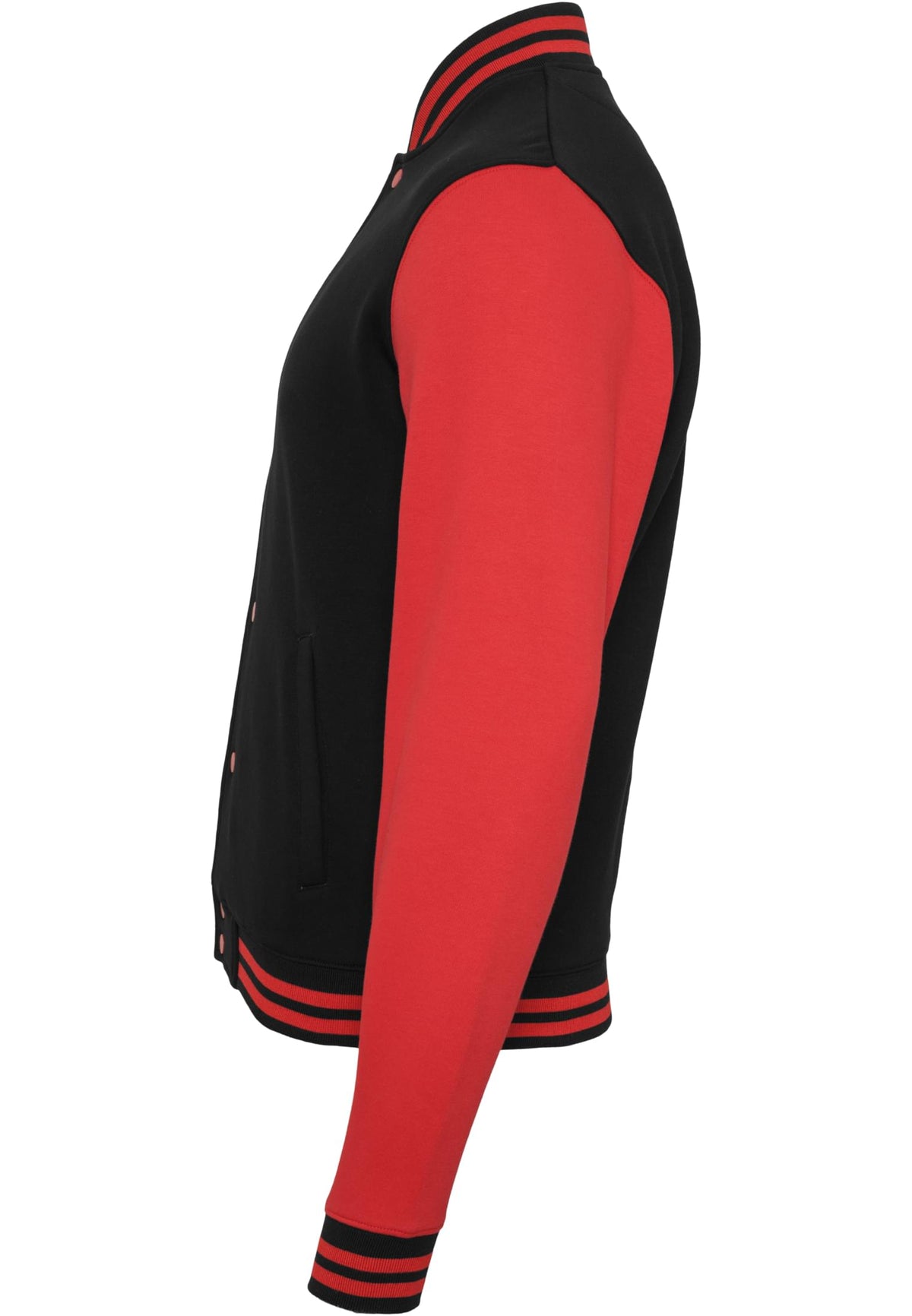 Sweat College Jacket in Blk-Red, Detailansicht