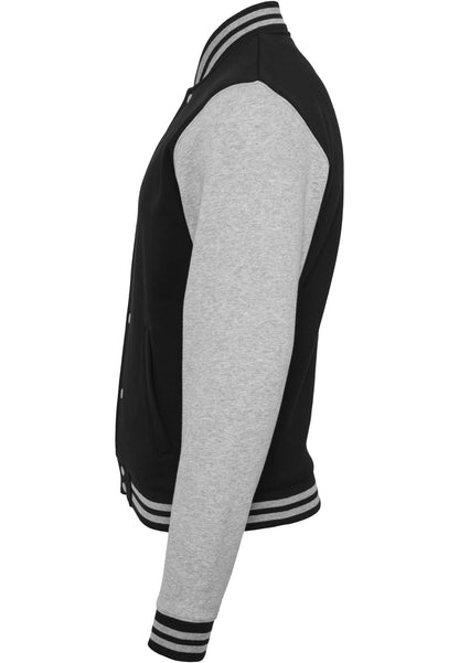 Sweat College Jacket in Black-H.Grey, Detailansicht