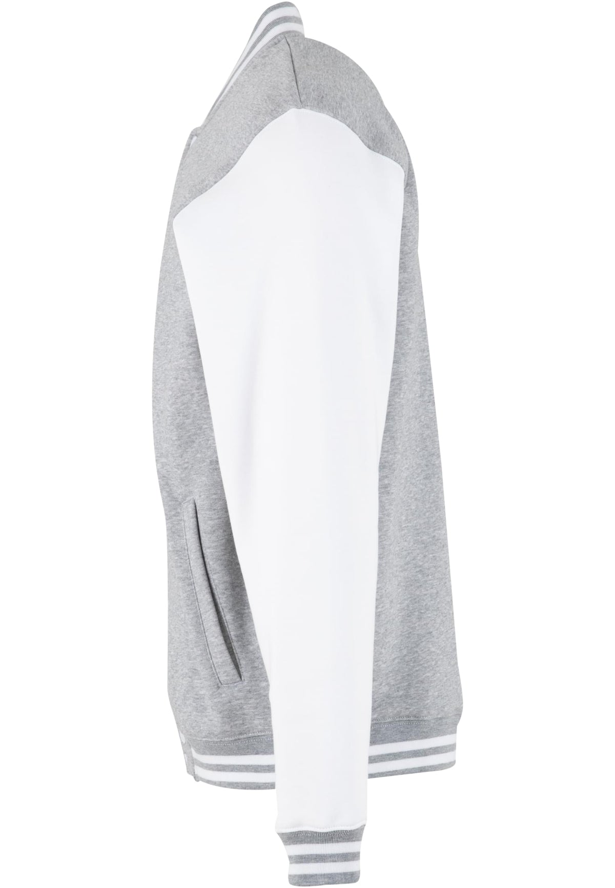 Sweat College Jacket in H.Grey-White, Detailansicht