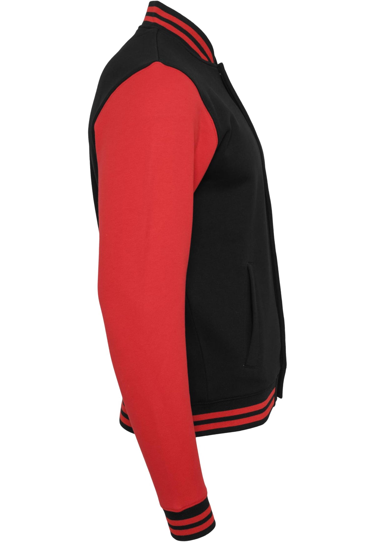 Sweat College Jacket in Blk-Red, Detailansicht