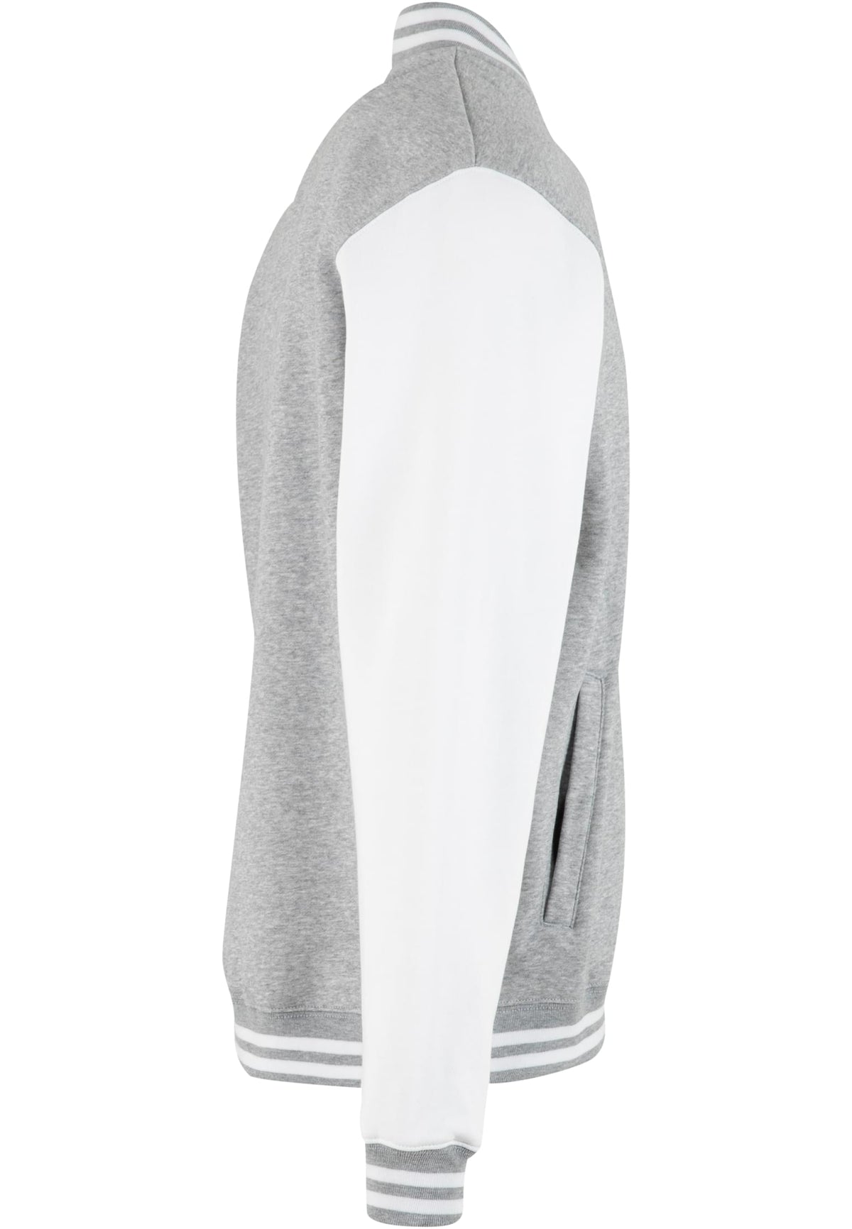 Sweat College Jacket in H.Grey-White, Detailansicht