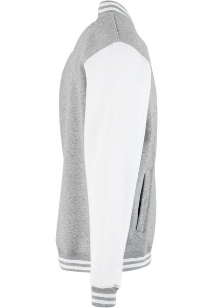 Sweat College Jacket in H.Grey-White, Detailansicht