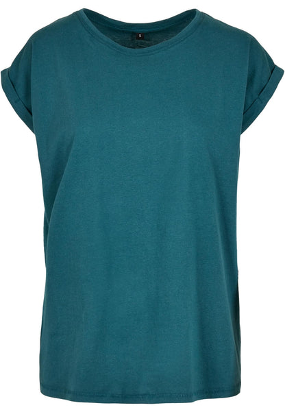 Ladies Extended Shoulder Tee in Teal, Vorderansicht