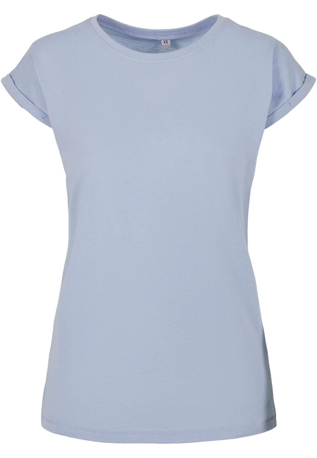 Ladies Extended Shoulder Tee in Powder Blue, Vorderansicht