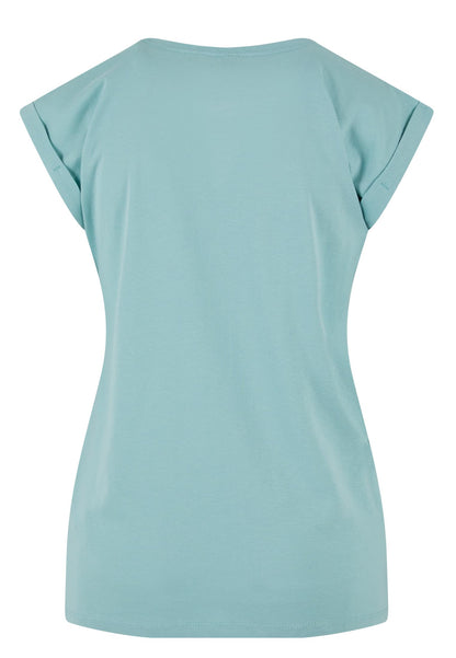 Ladies Extended Shoulder Tee in Blue Mint, Rückansicht