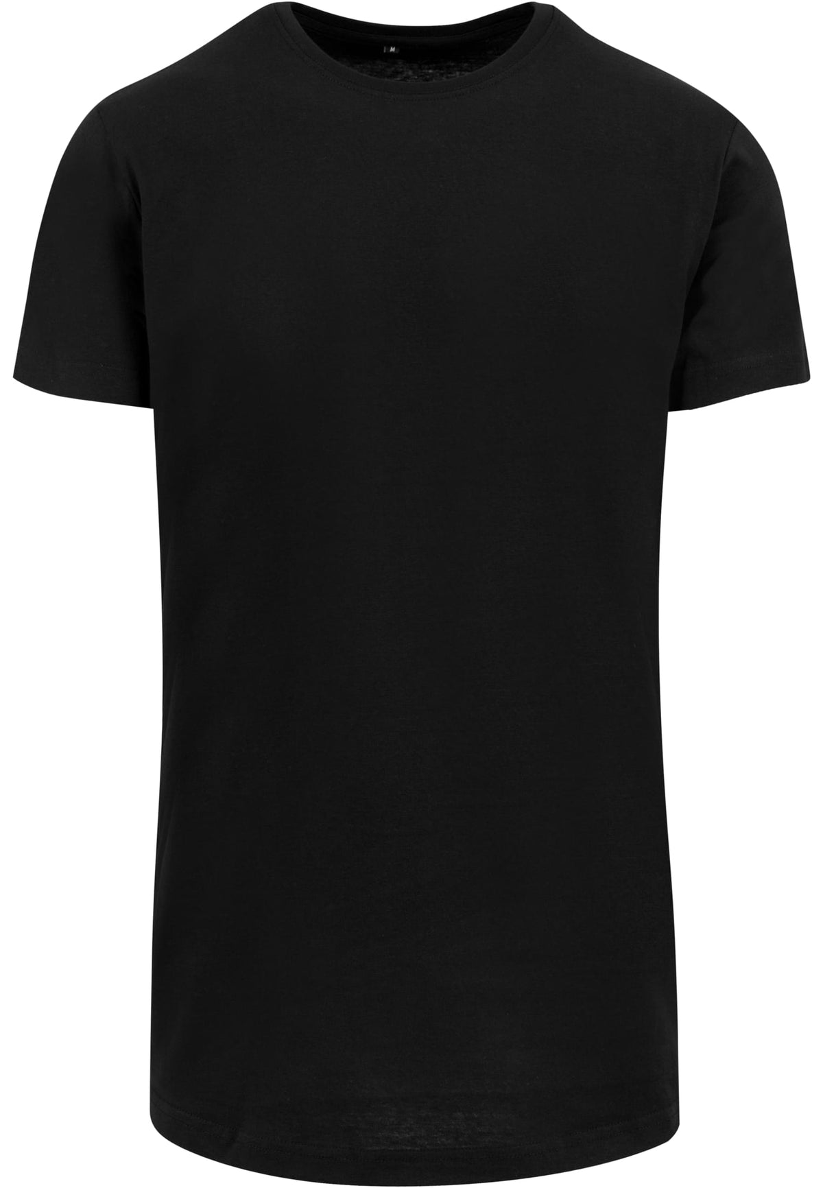 Shaped Long Tee in Schwarz, Vorderansicht