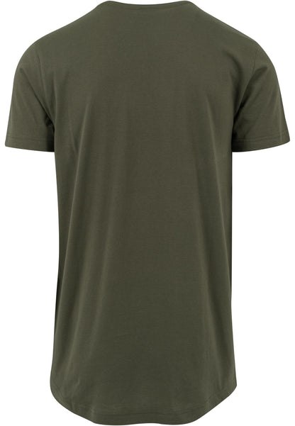 Shaped Long Tee in Olive, Rückansicht