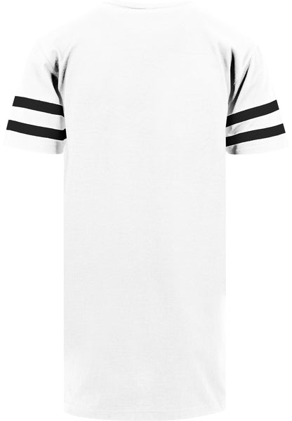 Stripe Jersey Tee in White-Black, Rückansicht