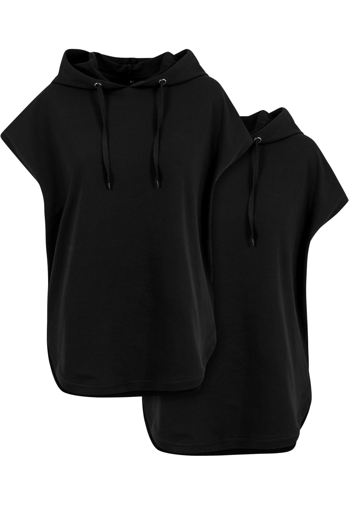 Ladies Sleeveless Hoody 2-Pack in Schwarz, Detailansicht
