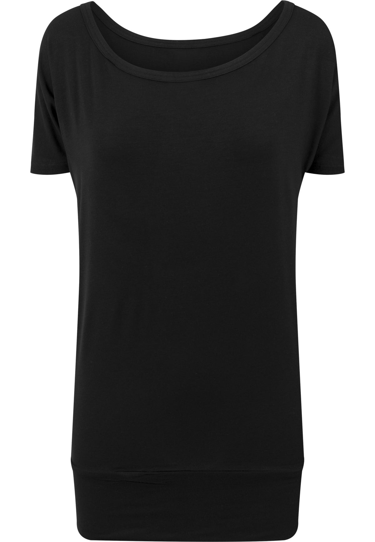 Ladies Viscose Tee in Schwarz, Vorderansicht