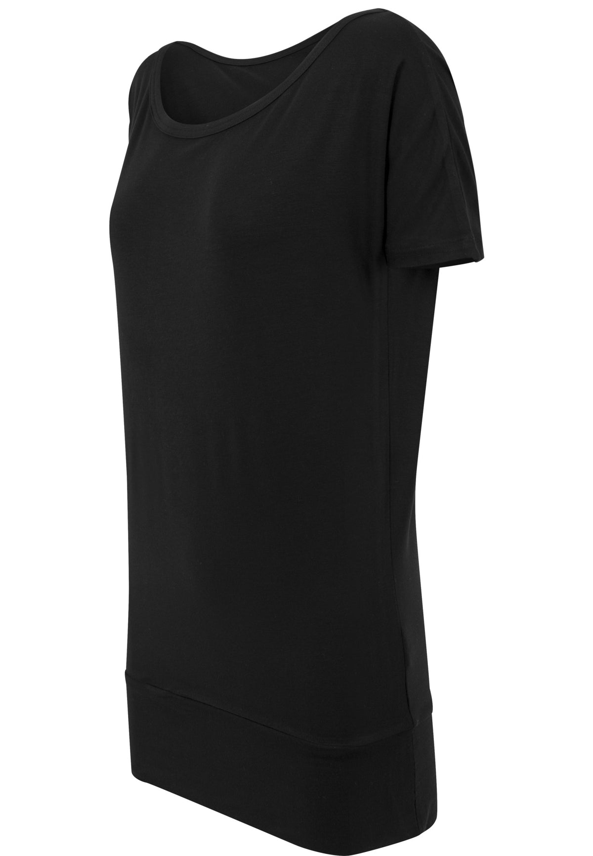 Ladies Viscose Tee in Schwarz, Detailansicht