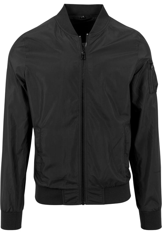 Light Bomber Jacket in Schwarz, Vorderansicht