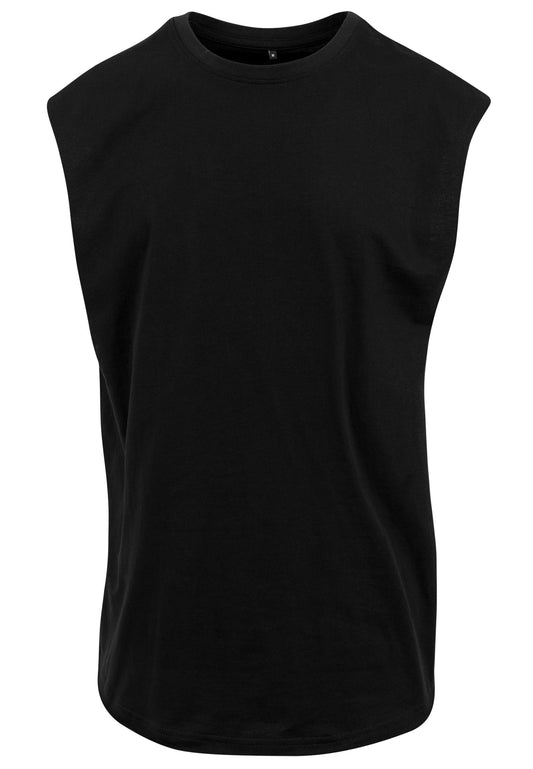 Sleeveless Tee in Schwarz, Vorderansicht