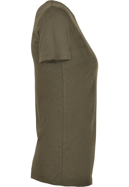 Ladies Fit Tee in Olive, Detailansicht