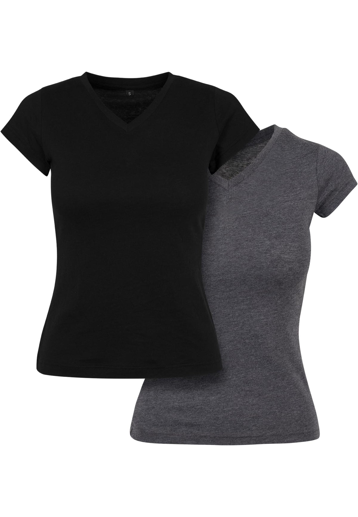 Ladies Basic Tee 2-Pack in Black-Charcoal, Detailansicht