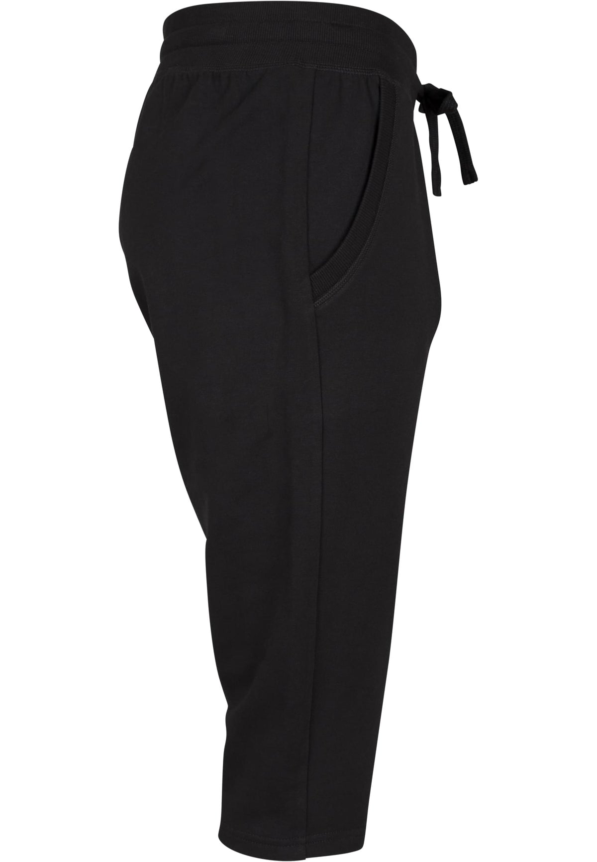 Ladies Terry 3/4 Jogging Pants in Schwarz, Detailansicht
