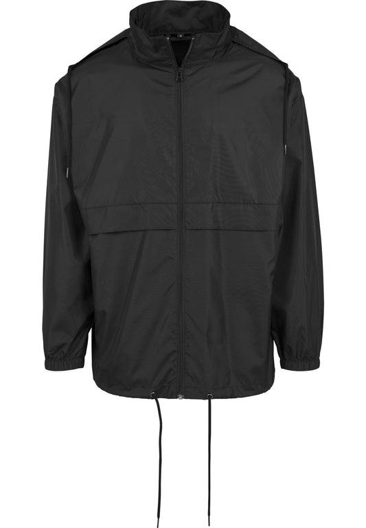 Nylon Windbreaker in Schwarz, Vorderansicht