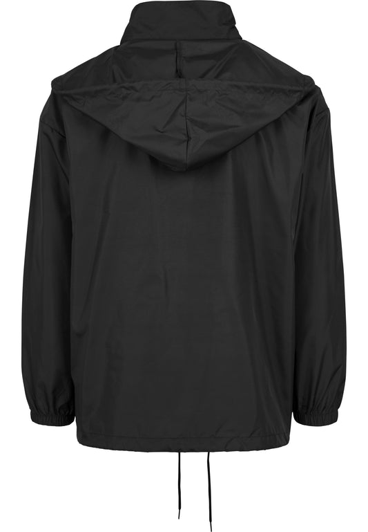 Nylon Windbreaker in Schwarz, Rückansicht