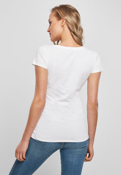 Ladies Merch T-Shirt in White, getragen