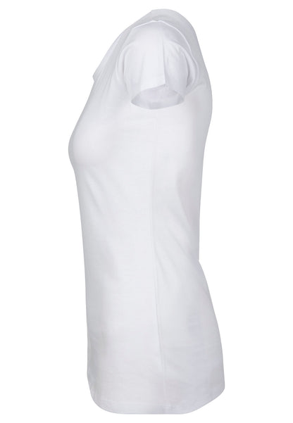 Ladies Merch T-Shirt in White, Detailansicht