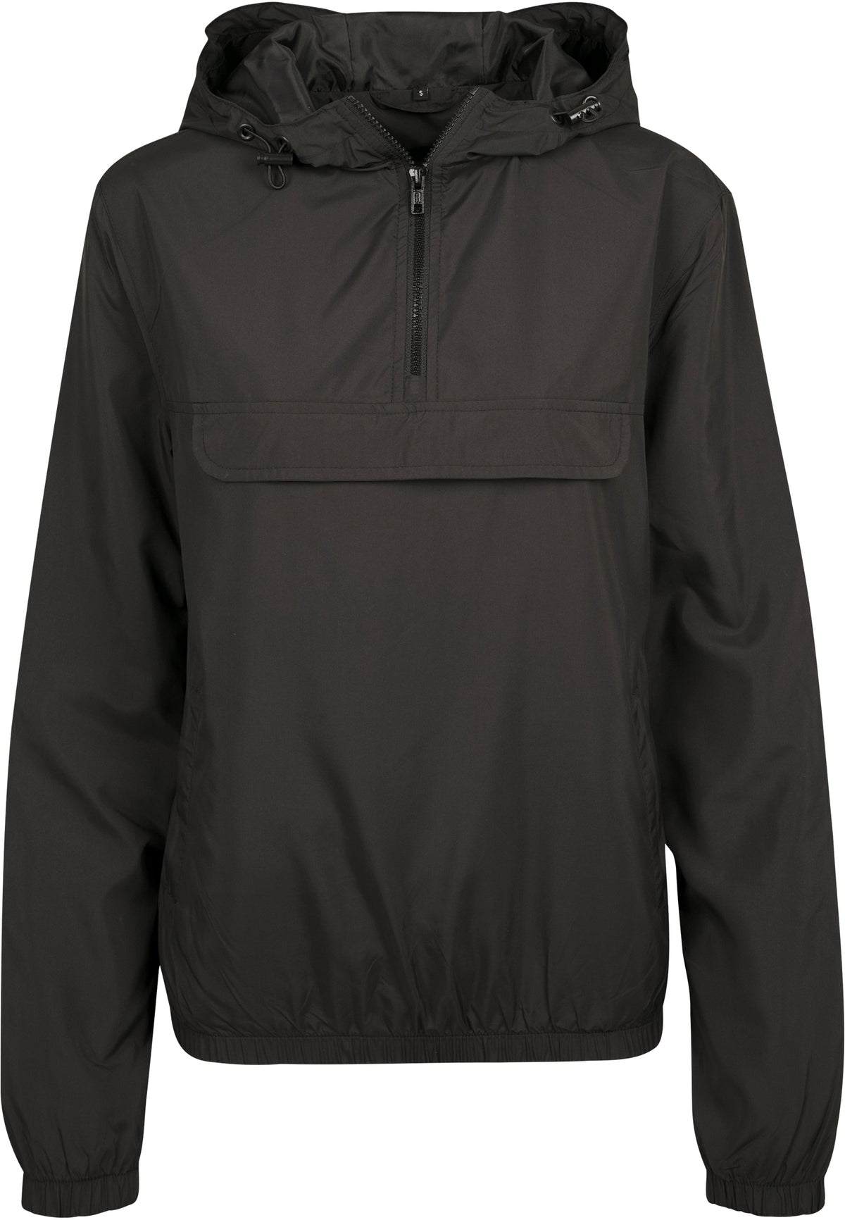Ladies Basic Pull Over Jacket in Schwarz, Vorderansicht
