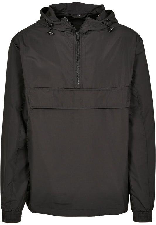 Basic Pull Over Jacket in Schwarz, Vorderansicht
