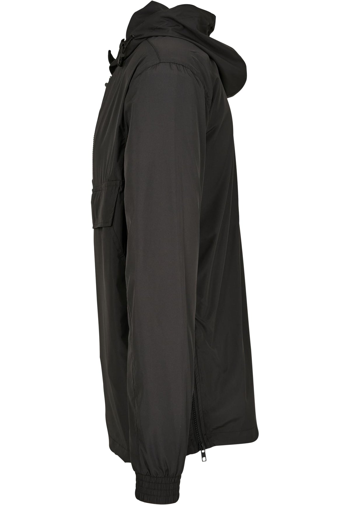 Basic Pull Over Jacket in Schwarz, Detailansicht