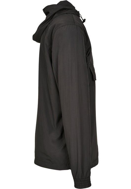 Basic Pull Over Jacket in Schwarz, Detailansicht