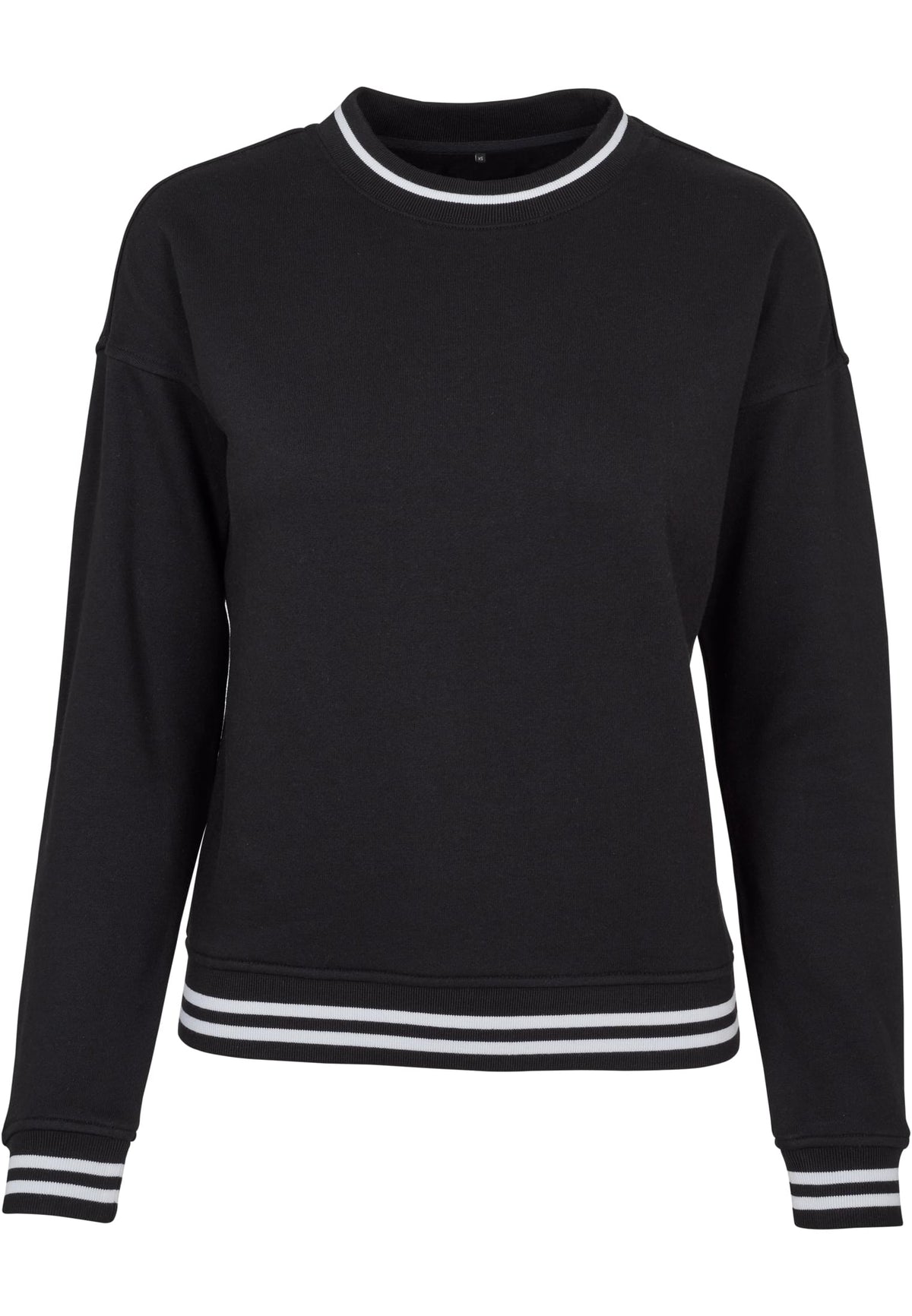 Ladies College Sweat Crew in Black-White, Vorderansicht