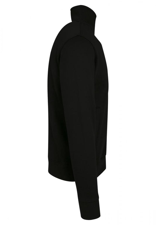 High Neck Sweat Zip Cardigan in Schwarz, Detailansicht