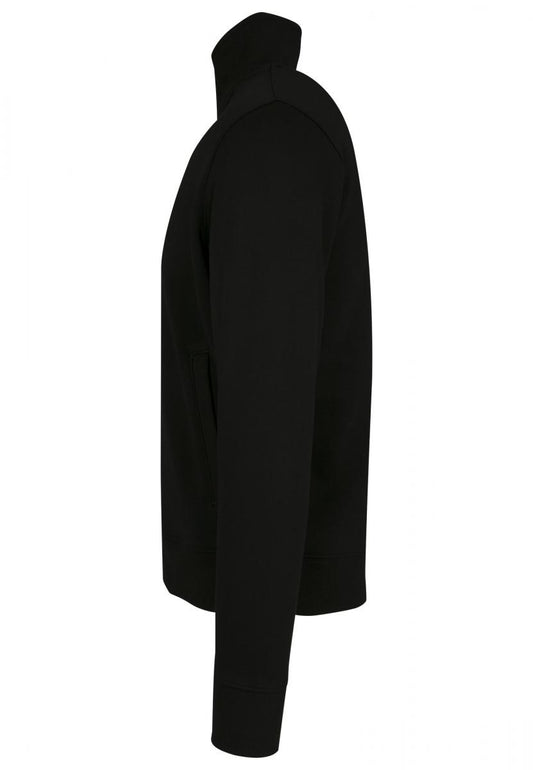 High Neck Sweat Zip Cardigan in Schwarz, Detailansicht