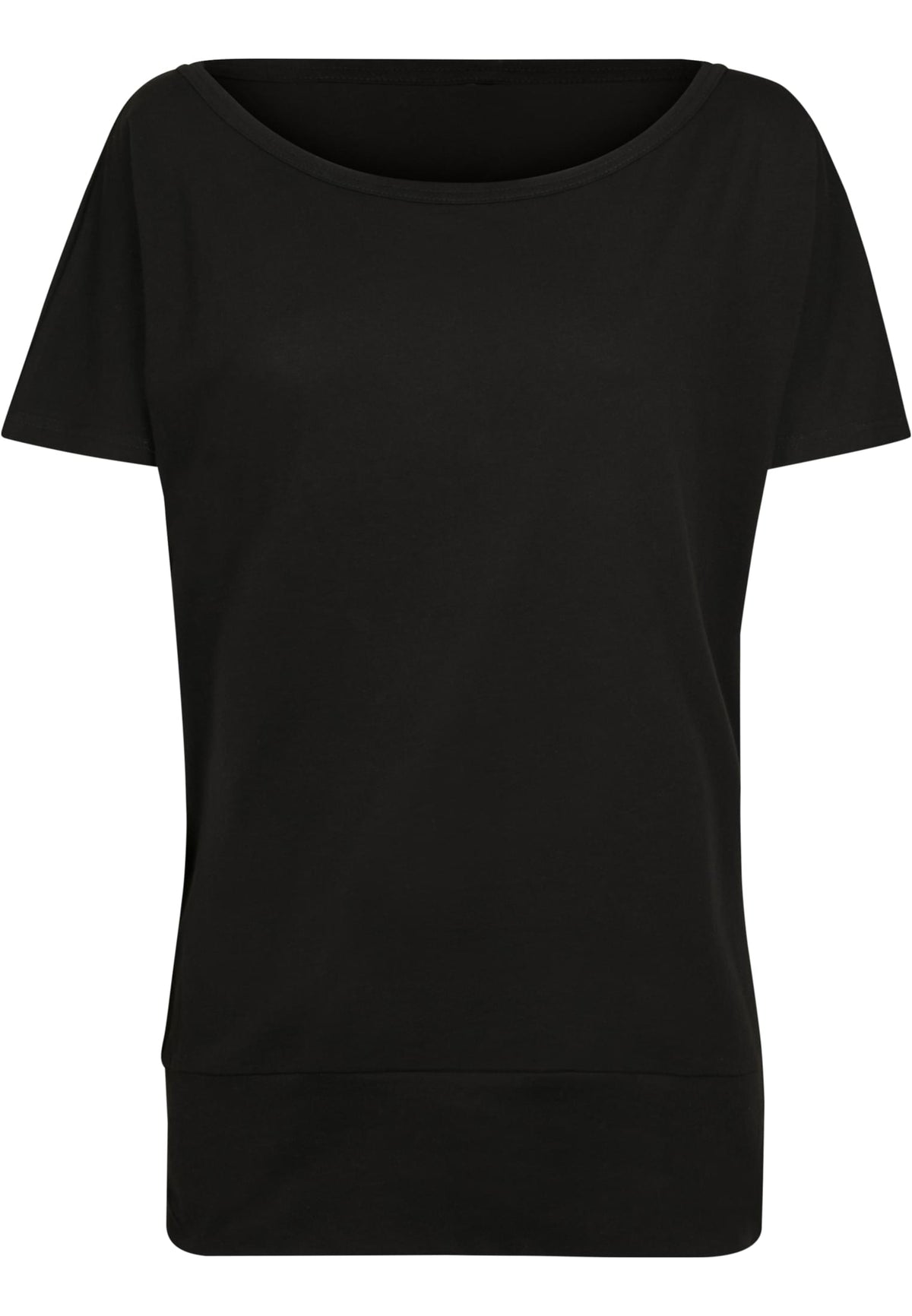 Ladies Batwing Tee in Schwarz, Vorderansicht