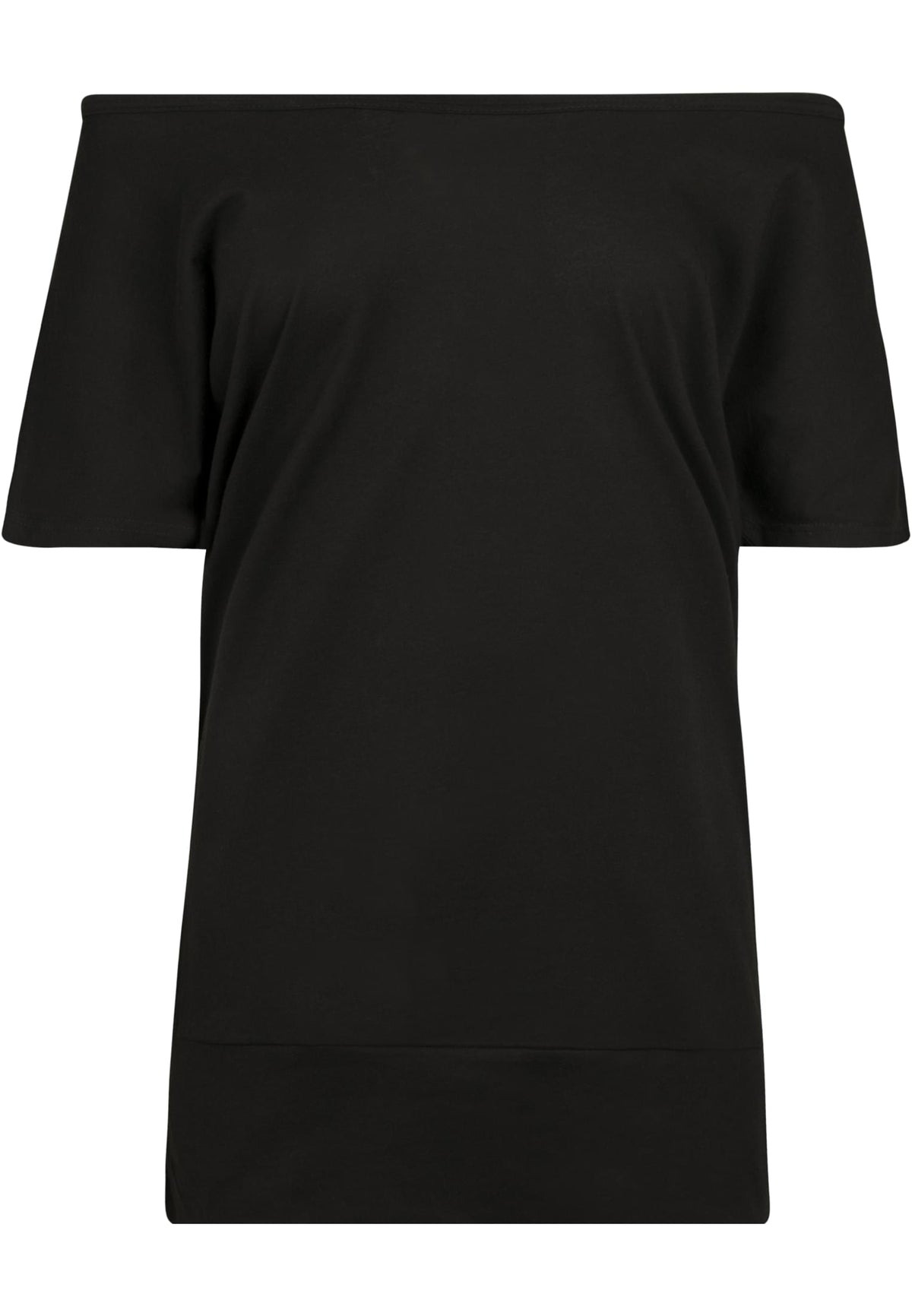 Ladies Batwing Tee in Schwarz, Detailansicht