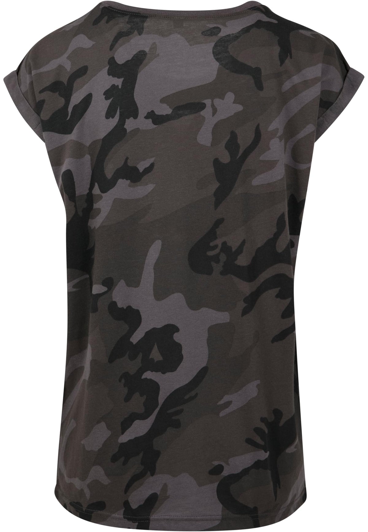 Ladies Extended Shoulder Camo Tee in Dark Camo, Rückansicht