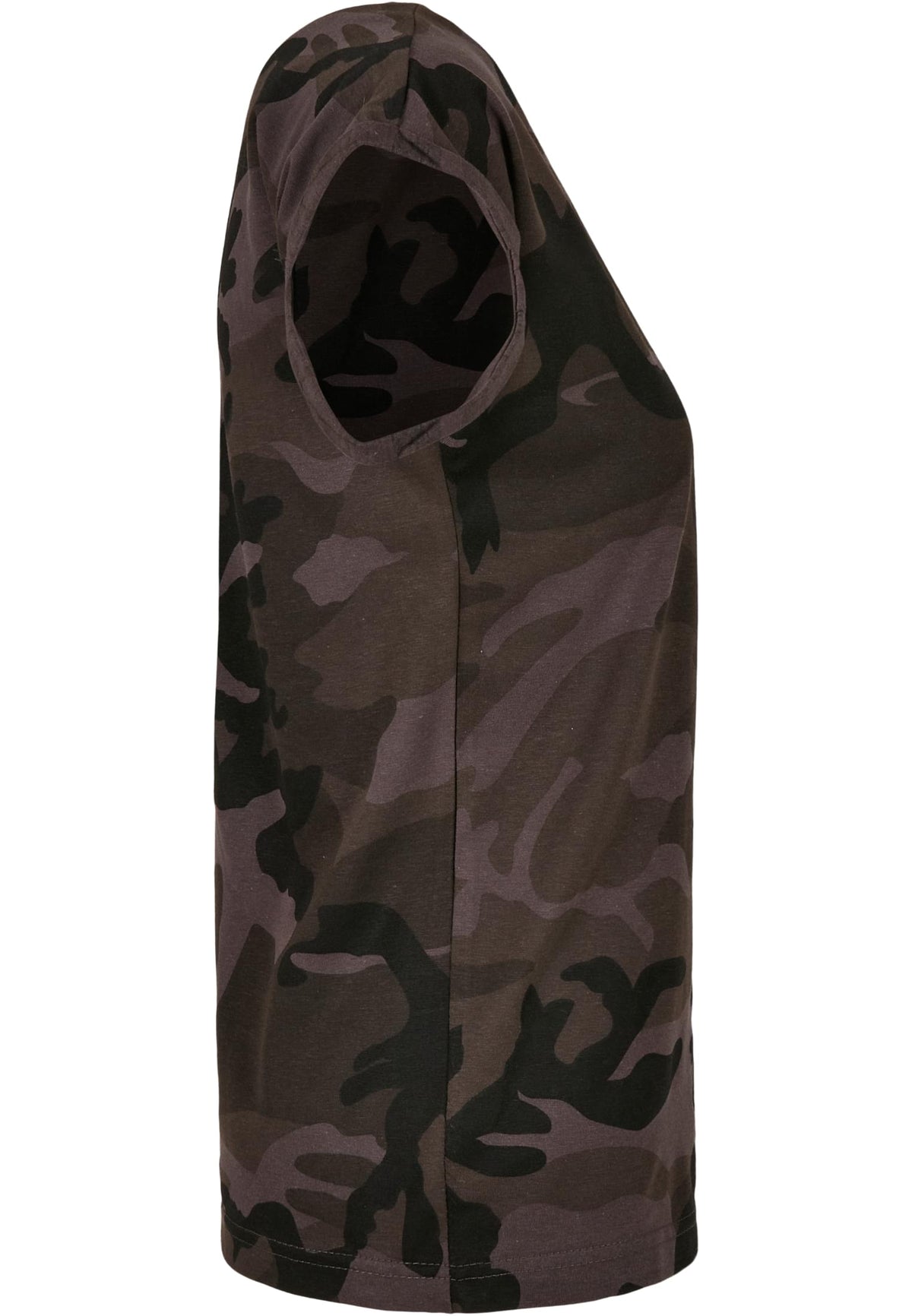 Ladies Extended Shoulder Camo Tee in Dark Camo, Detailansicht