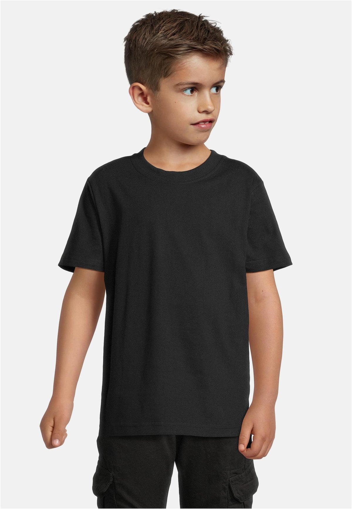 Kids Basic Tee 2-Pack in Black-Heather Grey, getragen