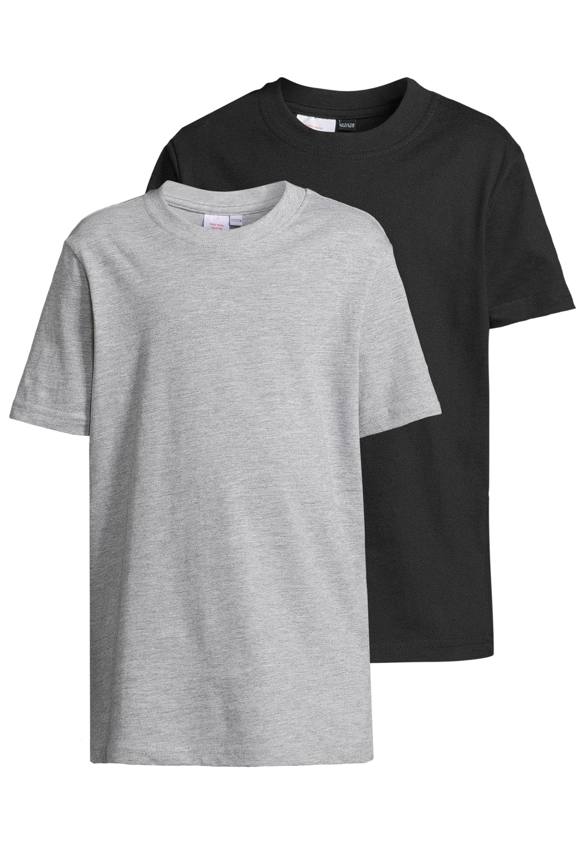 Kids Basic Tee 2-Pack in Black-Heather Grey, Detailansicht
